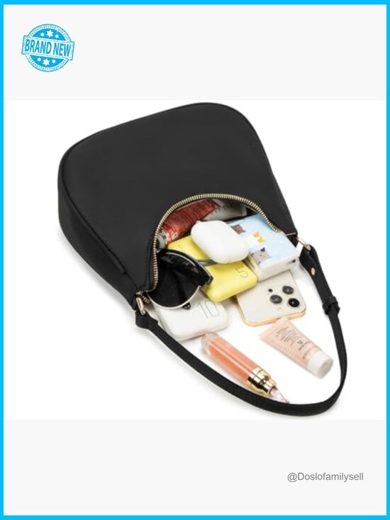 Cute Hobo Tote Shoulder Bag Mini Clutch Vegan Leather Zipper  Cute Hobo Shoulder Bag Mini Clutch Vegan Leather Zipper Closure Elegant